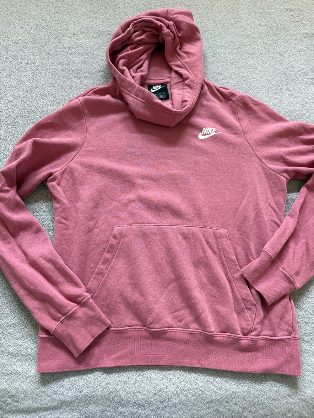 Nike Pink Pullover Hoodie with White Swoosh